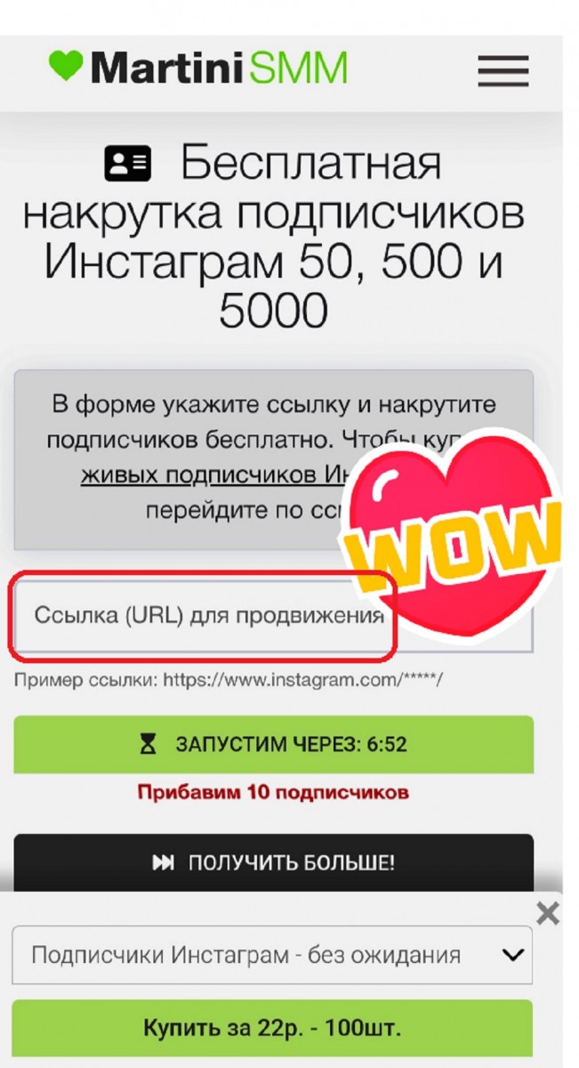 накрутка подписчиков инст бесплатно