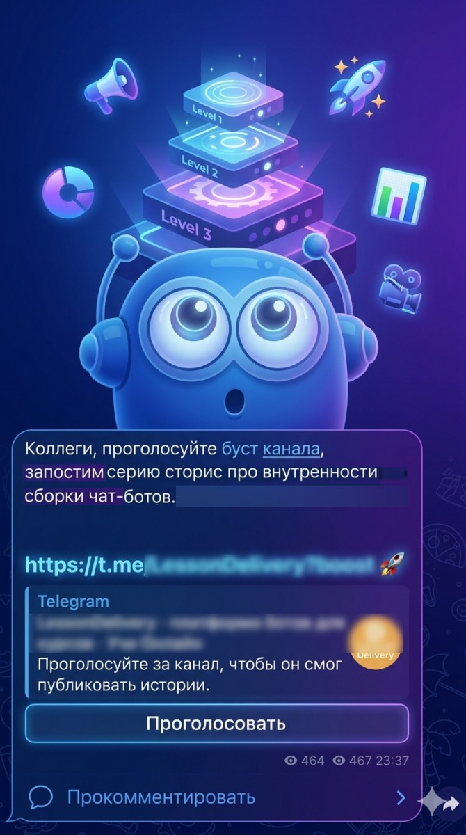 как посмотреть уровень канала в телеграм