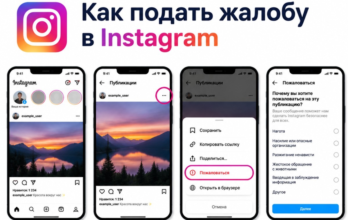 Как подать жалобы на Инстаграм бесплатно — на аккаунты и посты